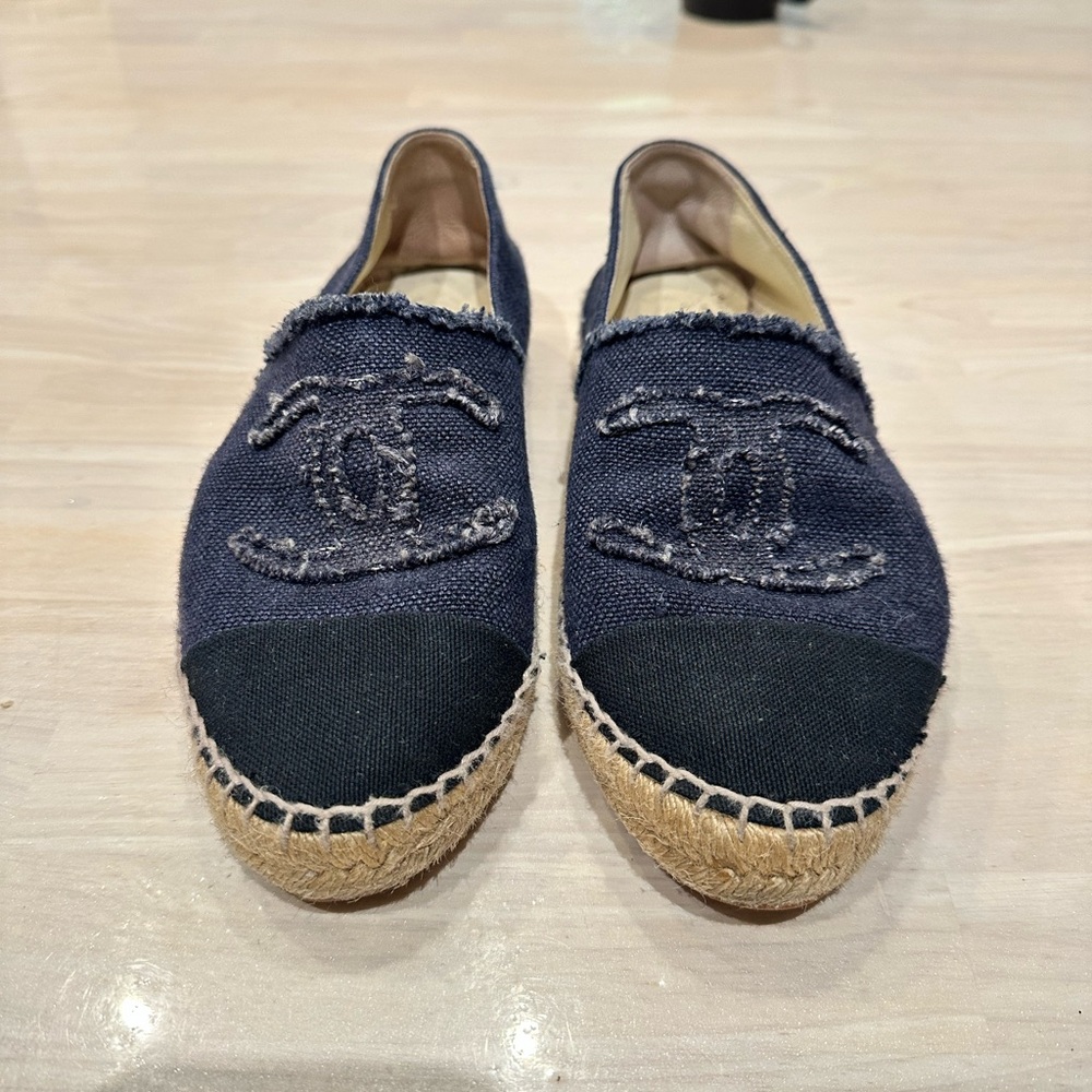 Chanel Navy Blue Espadrilles